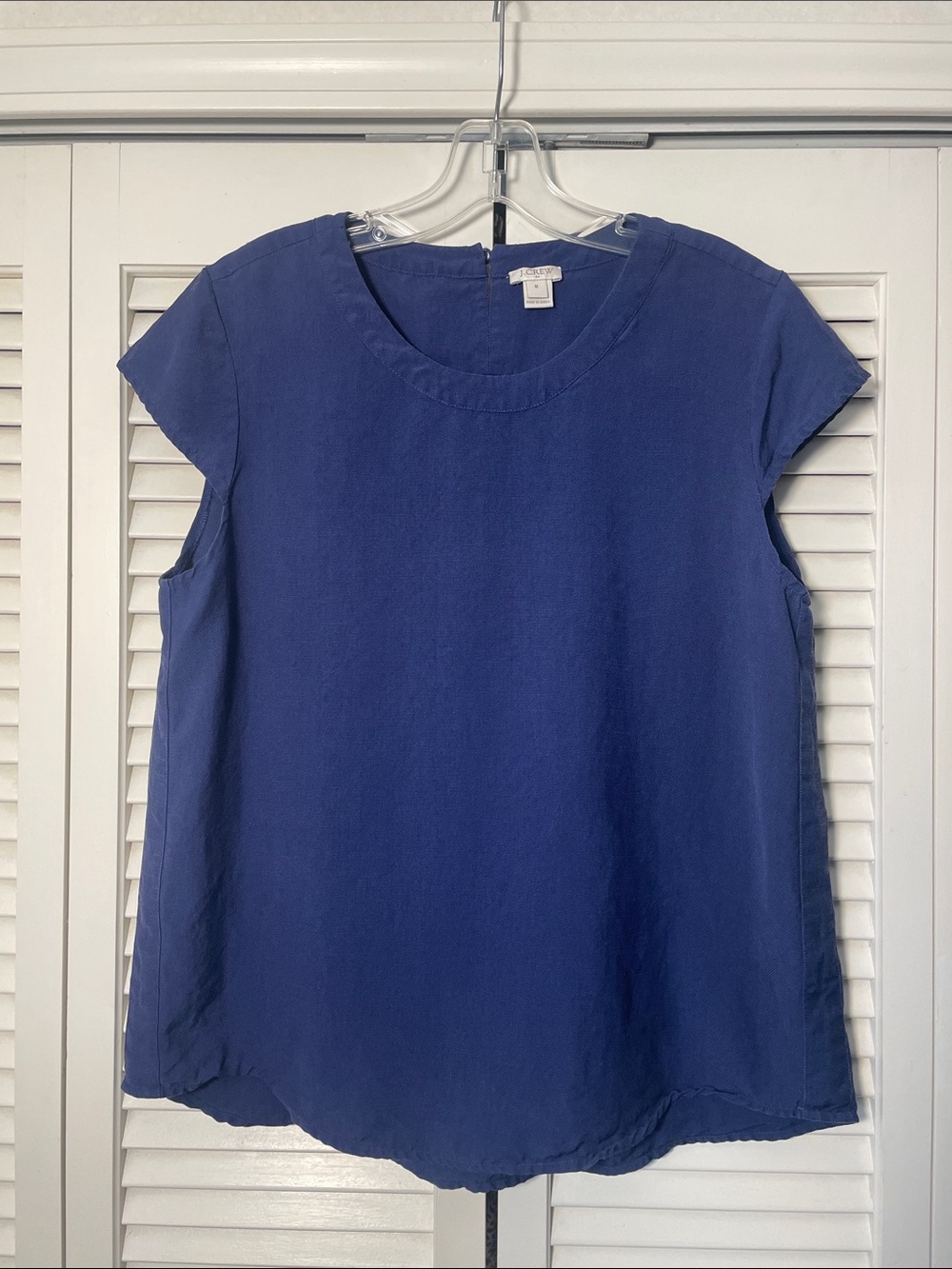 J. Crew Factory Cap Sleeve blouse Navy Sz M